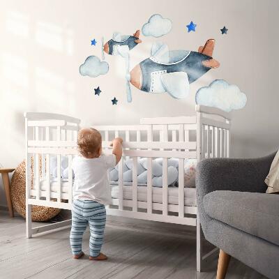 Wall sticker 100x171 Pastel planes on a watercolor background
