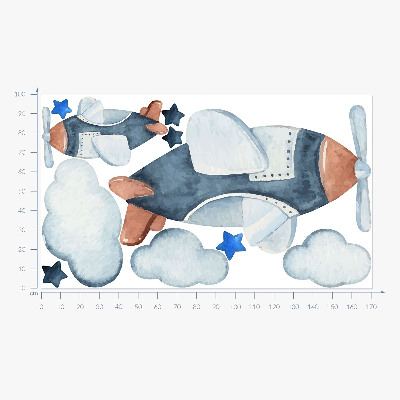 Wall sticker 100x171 Pastel planes on a watercolor background