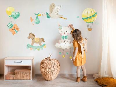 Wall sticker 100x178 Adorable pastel toys in a watercolor style