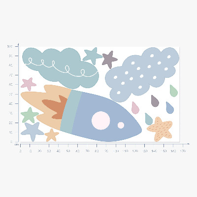 Wall sticker 100x167 Space pastel dreams with stars and clouds