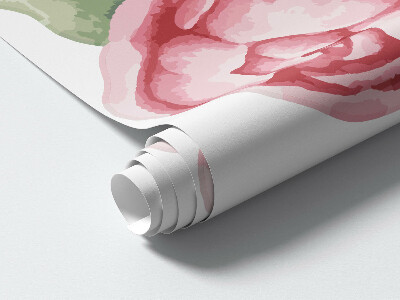 Wall sticker 100x128 Floral watercolors with peonies in pastel tones