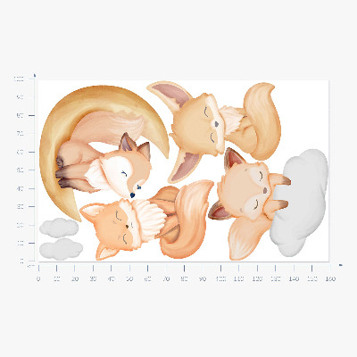 Wall sticker 100x160 Cute watercolor animals in heavenly style