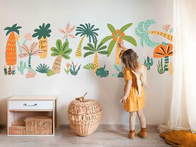 Wall sticker 100x140 Tropical trees in pastel shades