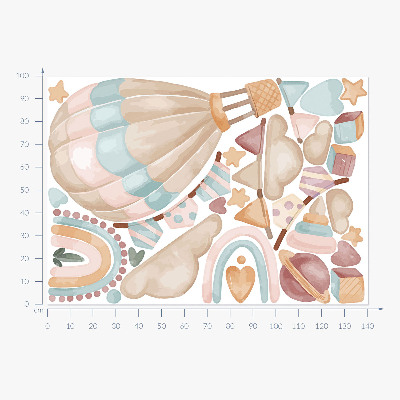 Wall sticker 100x141 Boho watercolor pastel patterns