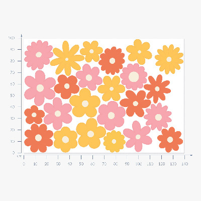 Wall sticker 100x140 Pastel floral accents in a cheerful version