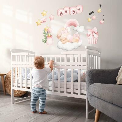 Wall sticker 100x142 Pastel watercolor decorations for a little princess