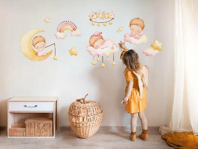 Wall sticker 100x133 Sweet babies on the clouds