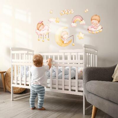 Wall sticker 100x133 Sweet babies on the clouds