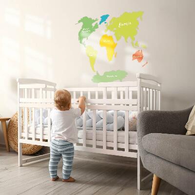 Wall sticker 100x145 Pastel continents map graphic illustration