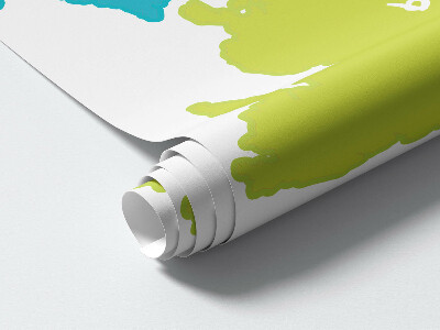 Wall sticker 100x145 Pastel continents map graphic illustration