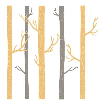 Wall sticker 100x169 Pastel forest with decorative trees