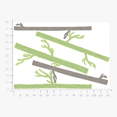 Wall sticker 100x145 Pastel forest with decorative trees