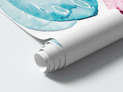 Wall sticker 100x161 Key with pastel butterflies in a watercolor style