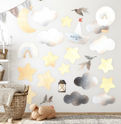 Wall sticker 100x118 Pastel watercolor heavenly nature motifs