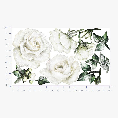 Wall sticker 100x172 Floral motifs in pastel watercolors