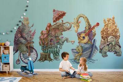 Wall sticker 100x132 Pastel drawings of magical animals