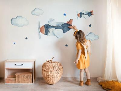 Wall sticker 130x222 Pastel planes on a watercolor background