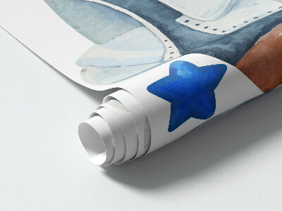 Wall sticker 130x222 Pastel planes on a watercolor background