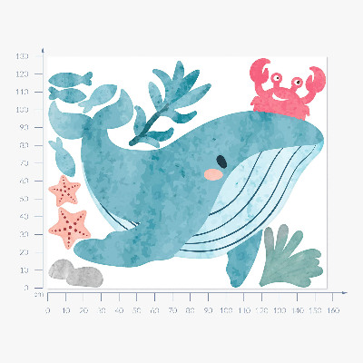 Wall sticker 130x157 An underwater land of watercolor creatures