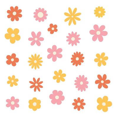 Wall sticker 130x182 Pastel floral accents in a cheerful version