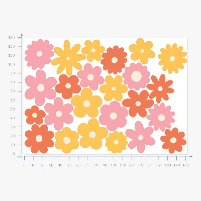 Wall sticker 130x182 Pastel floral accents in a cheerful version
