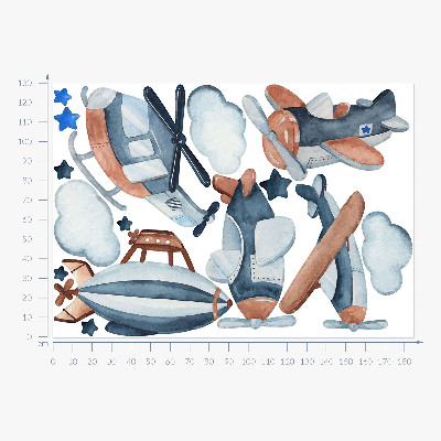 Wall sticker 130x185 Pastel air means of transport watercolor