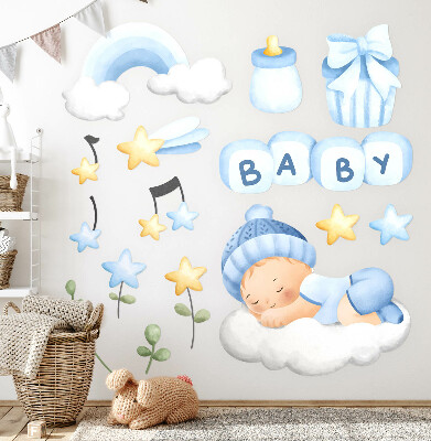 Wall sticker 130x209 Pastel watercolor decorations for a boy