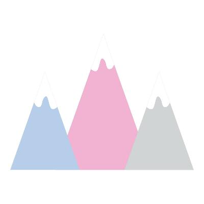 Wall sticker 130x228 Pastel mountain peaks with snow-capped peaks