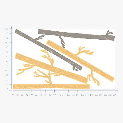 Wall sticker 130x220 Pastel forest with decorative trees