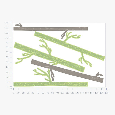 Wall sticker 130x188 Pastel forest with decorative trees