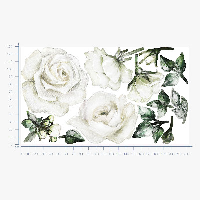 Wall sticker 130x223 Floral motifs in pastel watercolors