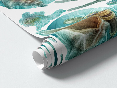 Wall sticker 130x137 Underwater lands of crabs in pastel style