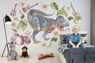 Wall sticker 130x193 Musical dinosaurs in pastel colors