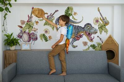 Wall sticker 130x193 Musical dinosaurs in pastel colors