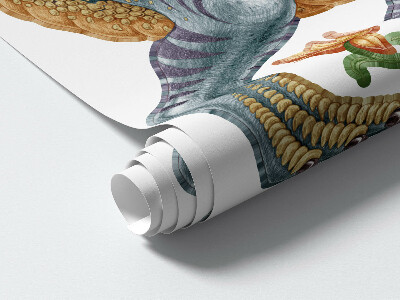 Wall sticker 130x193 Musical dinosaurs in pastel colors