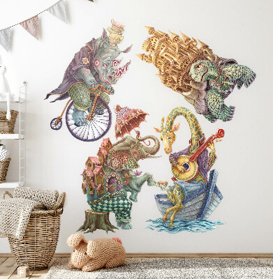 Wall sticker 130x171 Pastel drawings of magical animals