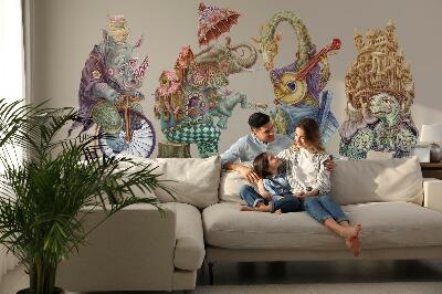 Wall sticker 130x171 Pastel drawings of magical animals