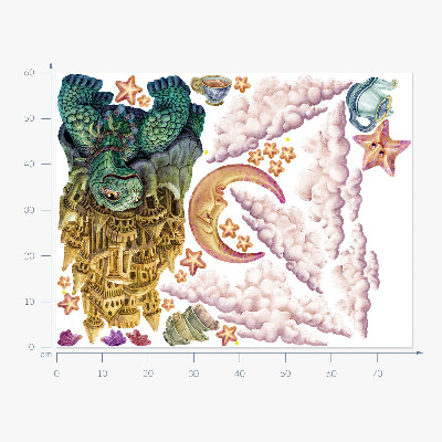 Wall sticker 60x78 Animal fantasies in cartoon form