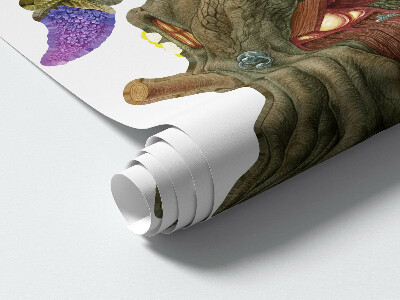 Wall sticker 60x79 Forest fairy creatures and a tree house