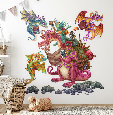 Wall sticker 60x80 A cartoon family of dragons