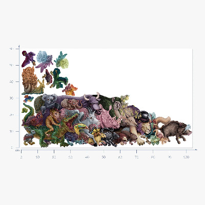 Wall sticker 60x104 Cartoon animals from the magical world
