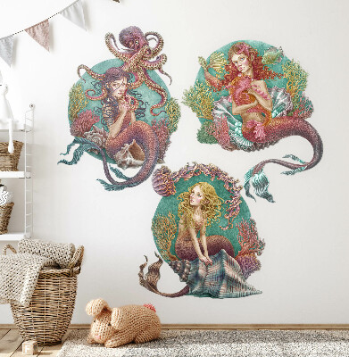 Wall sticker 60x79 The underwater kingdom of little mermaids