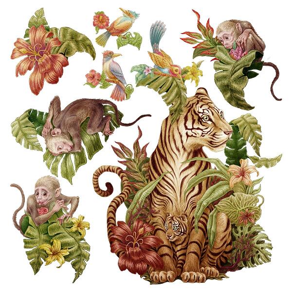 Wall sticker 60x80 Jungle safari with pastel animals