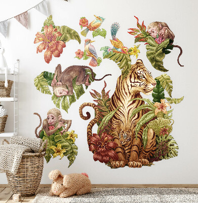 Wall sticker 60x80 Jungle safari with pastel animals