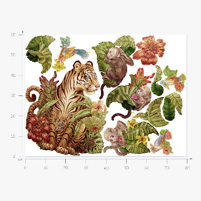 Wall sticker 60x80 Jungle safari with pastel animals