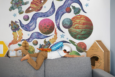 Wall sticker 60x93 Rocket space travel with astronauts and planets