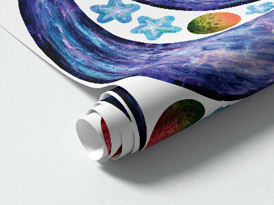 Wall sticker 60x93 Rocket space travel with astronauts and planets