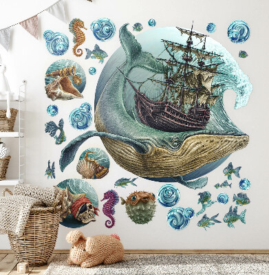 Wall sticker 60x73 An underwater fairy tale with sea animals
