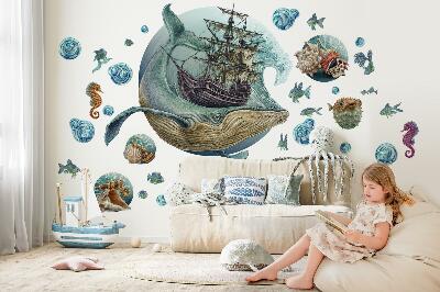 Wall sticker 60x73 An underwater fairy tale with sea animals