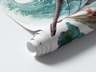 Wall sticker 60x66 An underwater land of cartoon creatures